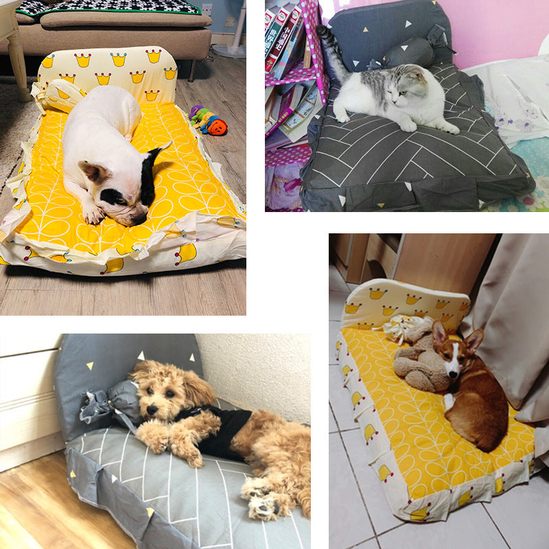 Washable Plush Pet Bed for Dogs & Cats — Non-Slip, Sizes S/M/L