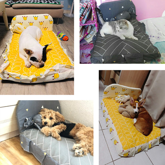 Washable Plush Pet Bed for Dogs & Cats — Non-Slip, Sizes S/M/L