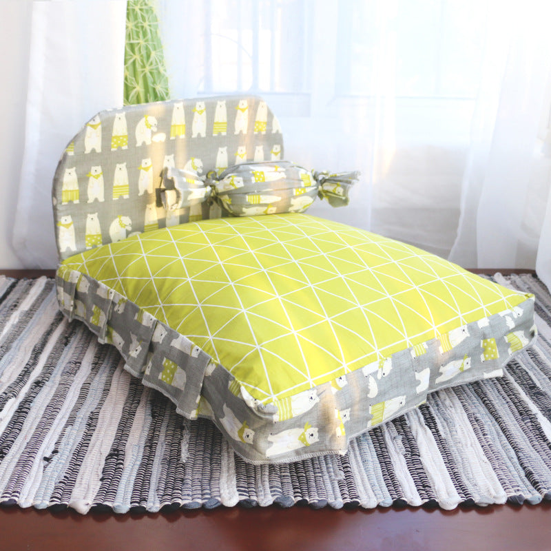 Washable Plush Pet Bed for Dogs & Cats — Non-Slip, Sizes S/M/L