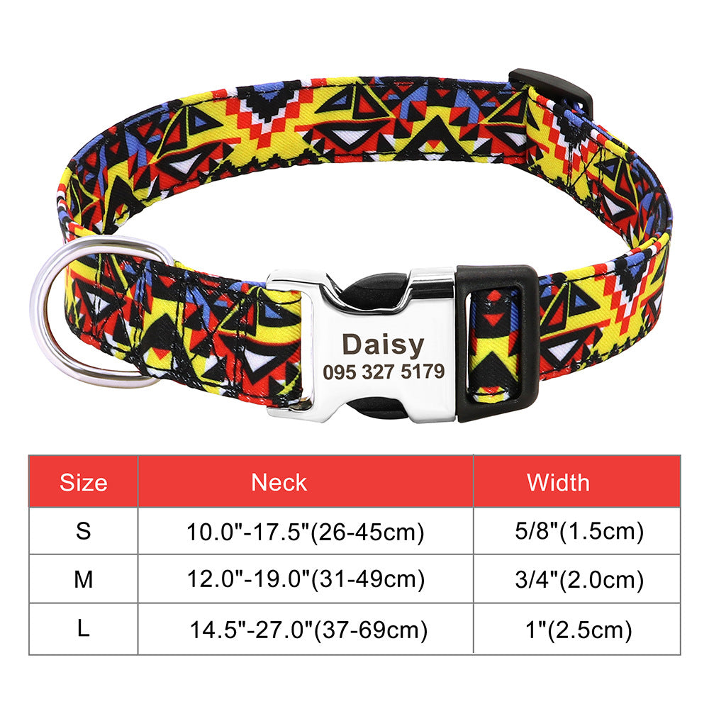 Personalized Nylon Dog & Cat Collar — Adjustable, Custom Name, Multiple Colors