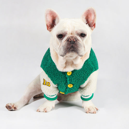 Thick Fleece Winter Dog Coat — Warm Baseball Jacket for Medium & Large Dogs, Sizes L–4XL
