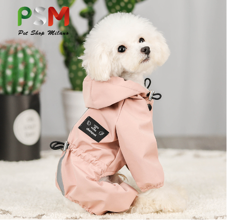 Night-Safe Reflective Dog Raincoat — Waterproof, Sizes XS–2XL