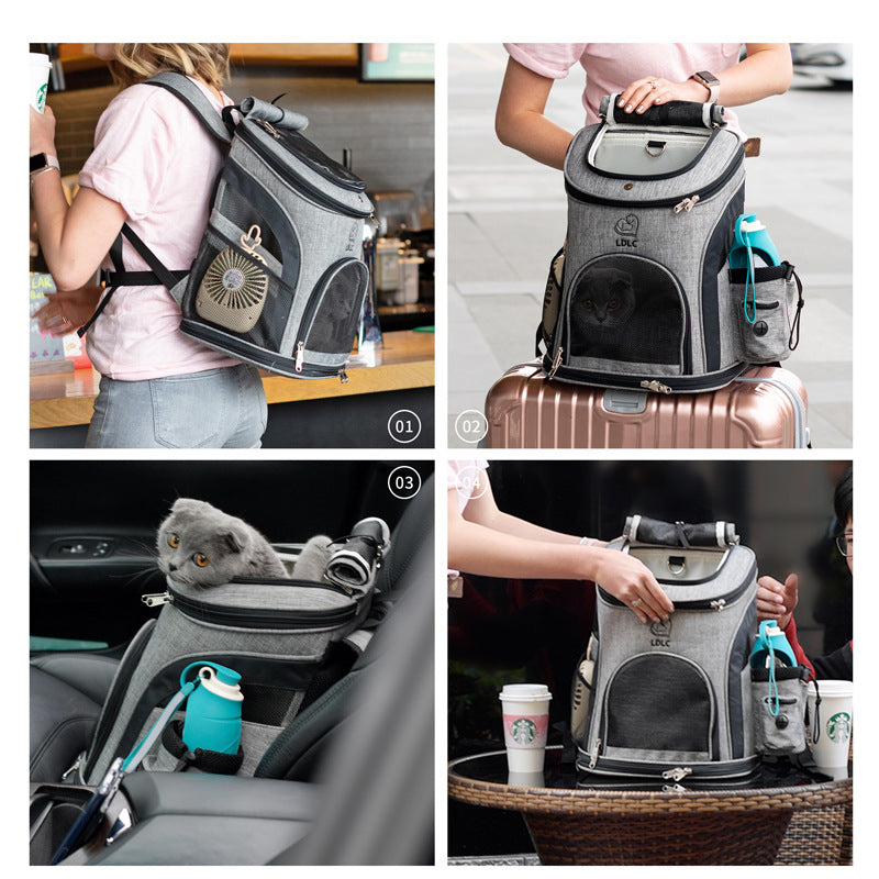 Breathable Pet Backpack Carrier for Cats & Small Dogs — Spacious, Lightweight, 4 Colors