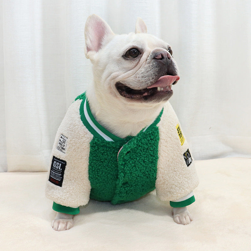 Quilted Padded Lamb Fur Dog Jacket — Warm Winter Coat for Small & Medium Dogs, S–2XL
